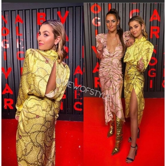 *SOLD* Ronny Kobo Kaira Silk Chain Link Printed Satin Dress NWT - Picture 9 of 15